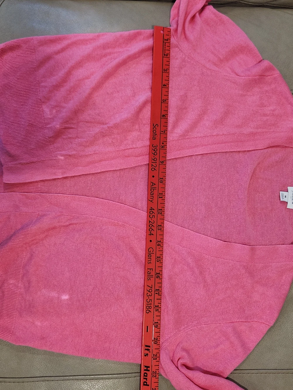 J. Crew Pink Open-Front Women's Cardigan Sweater Size M Linen Blend